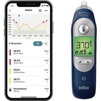 Teploměr osobní Braun - Digitální teploměr Braun IRT6575NWE modrý