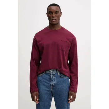 Oblečení a móda Bavlněné tričko s dlouhým rukávem Tommy Hilfiger UM0UM03644 červená 33X, vel. S
