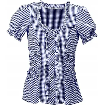 Dámská košile Dámská modrá kostkovaná košile kovbojského bavorského stylu M