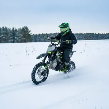 malá motorka Leramotors Dětská benzínová motorka Pitbike Leramotors CANNON 125ccm 4T 14/12 E-START - zelená - 4 rychlosti