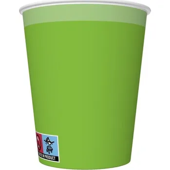 Jednorázové nádobí Papírové kelímky 250 ml ZELENÉ / 8 kusů