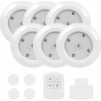 Stojací lampa LED Světlo Renew Force 6 ks s dálkovým ovládáním, průhledné, kulaté