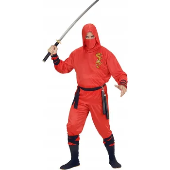 Karnevalový kostým Kostým ninja červeno-zlatý drak L