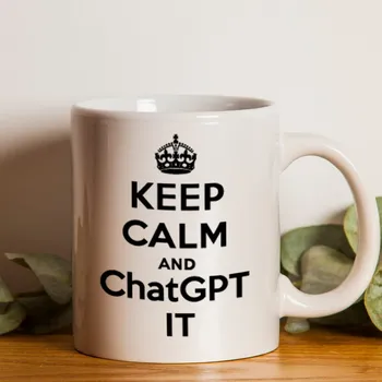 Hrnek KEEP CALM and ChatGPT IT - Žlutá
