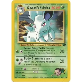 Karetní hra Pokémon GC 044/132 Giovanni's Nidorina - Gym Challenge Stav: Excellent
