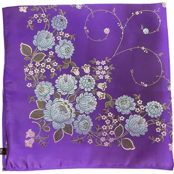 HEDVA ČESKÝ BROKÁT Šátek Ondrit VSh 76x76 ZVONKY se šlahouny fialová