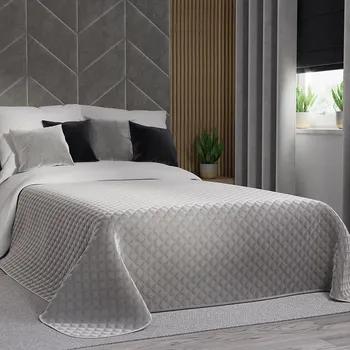 Přehoz na lůžko Přehoz na postel VELVI 018 šedá 220x240 cm Mybesthome