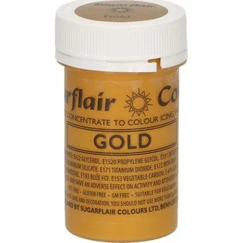 Potravinářské barvivo Gelová perleťová barva Sugarflair Gold