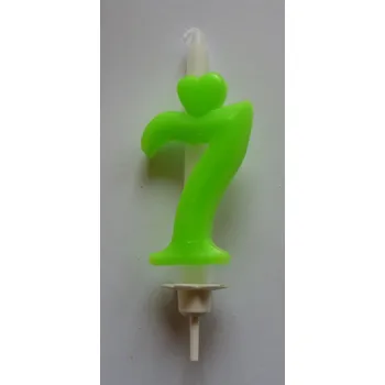 Dortová svíčka Dortová svíčka zelená reflexní - číslice 7