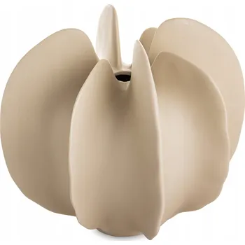 Váza Elegantní béžová porcelánová váza ve tvaru flakonu, 18 cm, moderní styl, dekorace