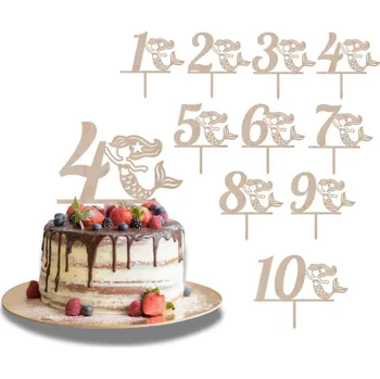 Dortová svíčka Dortový zápich Číslovka s mořskou vílou 2