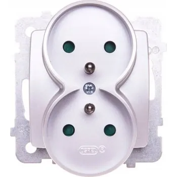 Elektrická zásuvka Stříbrná nástěnná Elektrická Zásuvka Ospel