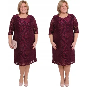 Dámské šaty Fialové šaty se vzorem, velikost 48