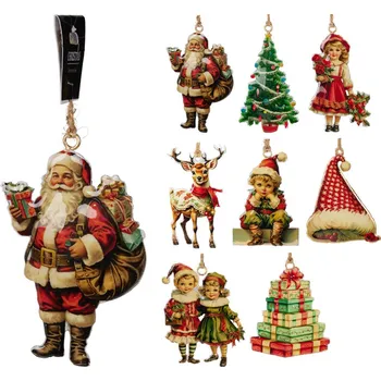 Vánoční dekorace Koopman International A83100040 vánoční retro ozdoba 10 cm mix motivů