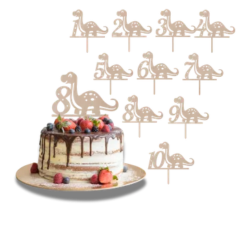 Party dekorace Dortový zápich Číslovka s brontosaurem 1