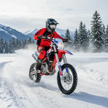 malá motorka Leramotors Dětská benzínová motorka Pitbike Leramotors by APOLLO THUNDER 125cc 17/14 E-Start 4T - červená