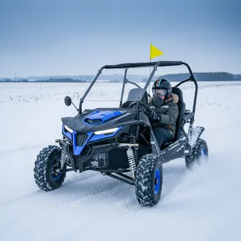 Leramotors Dětská benzínová Super Buggy 208ccm AUTOMAT limitovaná edice - modrá