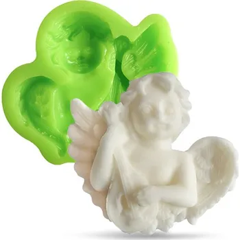 Vánoční dekorace Silikonová formička anděl s loutnou