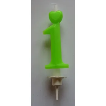 Dortová svíčka Dortová svíčka zelená reflexní - číslice 1