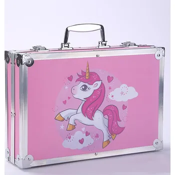 Výtvarná sada Mamido Umělecká sada v kufříku 145 dílů jednorožec růžová