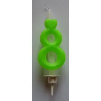Dortová svíčka Dortová svíčka reflexní zelená - číslice 8