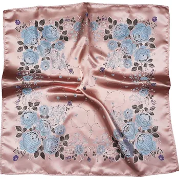 HEDVA ČESKÝ BROKÁT Šátek Ondrit VSh 76x76 KYTICE SE ŠLAHOUNY lososová