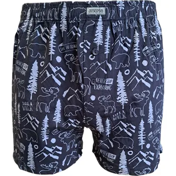 Trenýrky Andrie PS 5929 tmavě šedé pánské trenýrky Barva: šedá tmavá, Velikost: XL