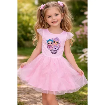 Dívčí šaty Eplusm Dívčí šaty L.O.L. tylové růžové Růžová, Velikost: 116/122 116/122