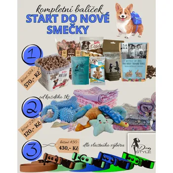 Kosmetická sada Kompletní balíček pro štěně - START DO NOVÉ SMEČKY - pejsek, Výběr: malý balíček 1+2