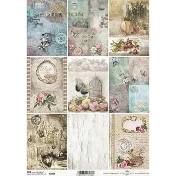Umělecký papír Rýžový papír na decoupage ITD - Vintage , malé motivy - R2037