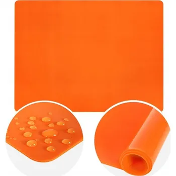Kuchyňský vál VÁL NA DORT SILIKONOVÁ ORANŽOVÁ BOJOVÁ PODLOŽKA 40X30 CM