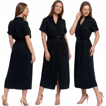 Dámské šaty Šmizjerka ŠATY MIDI s vázáním Elegantní Šaty MORAJ - M