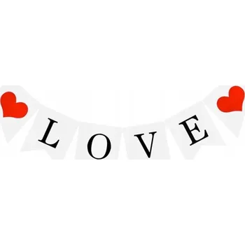 Papírová valentýnská girlanda LOVE 12×16 cm dekorativní