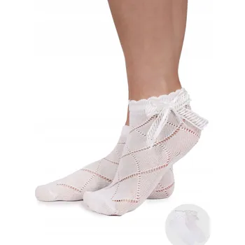 Dívčí bavlněné prolamované Ponožky s dvojitou mašlí, 2 ks, velikost 23-26 YOCLUB