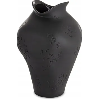 Váza Elegantní černá porcelánová váza flakon zdobená vysoká 30 cm dekorace