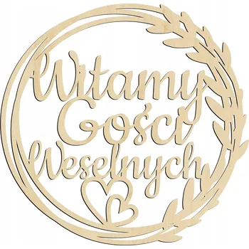 Obraz Obruč kruhová svatební hostina Vítejte u svatebních hostů 50 cm