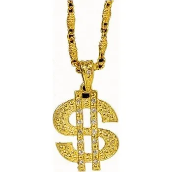 Náhrdelník ZLATÝ NÁHRDELNÍK DOLAR RAP GANGSTA HIP-HOP RAPER