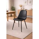 Kožená jídelní židle STOCKHOLM černá