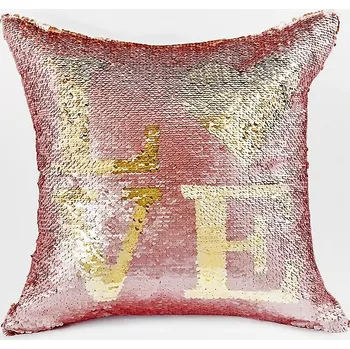 Polštář Polštář LOVE růžová/zlatá 40x40 cm MyBestHome Varianta: Povlak na polštář, 40x40 cm