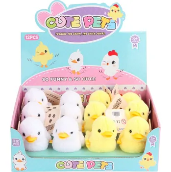 Hračka PLYŠÁKOV - Natahovací skákající kuřátko - 2 druhy