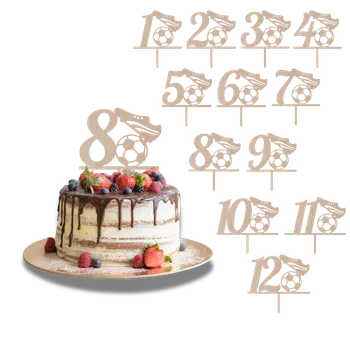 Dortová svíčka Dortový zápich Číslovka s fotbalovým míčkem a kopačkou 2