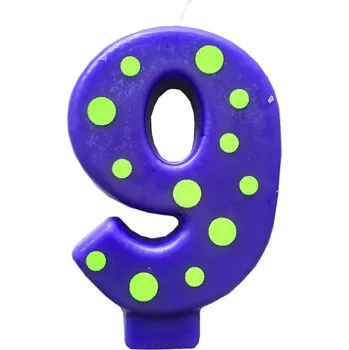 Dortová svíčka Svíčka na dort – číslo 9 (9 cm)