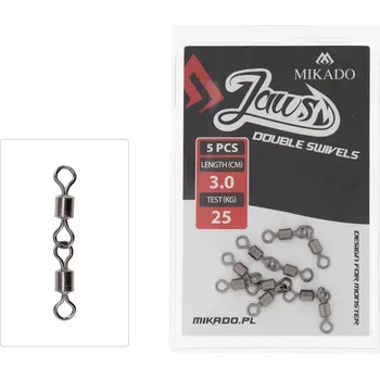 Mikado Obratlíky Jaws Double Swivels XL 5ks Délka: 3cm, Nosnost: 25kg