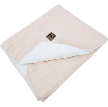 Dětská deka EKO Deka mušelínová s kožešinou 75 x 90 cm Rose pink