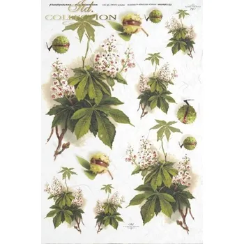 Umělecký papír Rýžový papír A4 pro tvoření ITD - Kaštany - R0322