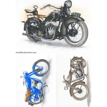 Výtvárné potřeby Rýžový papír na decoupage ITD - Motorky II. - R0431