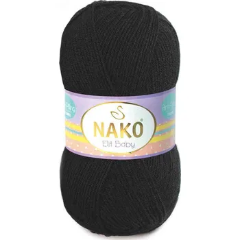 Nako Příze Elit baby 217 černá - II. jakost NIŽŠÍ VÁHA