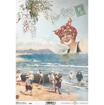 Umělecký papír Rýžový papír na decoupage ITD - Léto, slunce, písmo - R0944