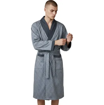 Pánský župan Pánský šedý bavlněný župan C-Lemon Barva: Šedá, Velikost: M