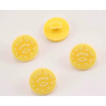 Knoflík Knoflík se spodním přišitím - žluté sluníčko - průměr 1,3 cm